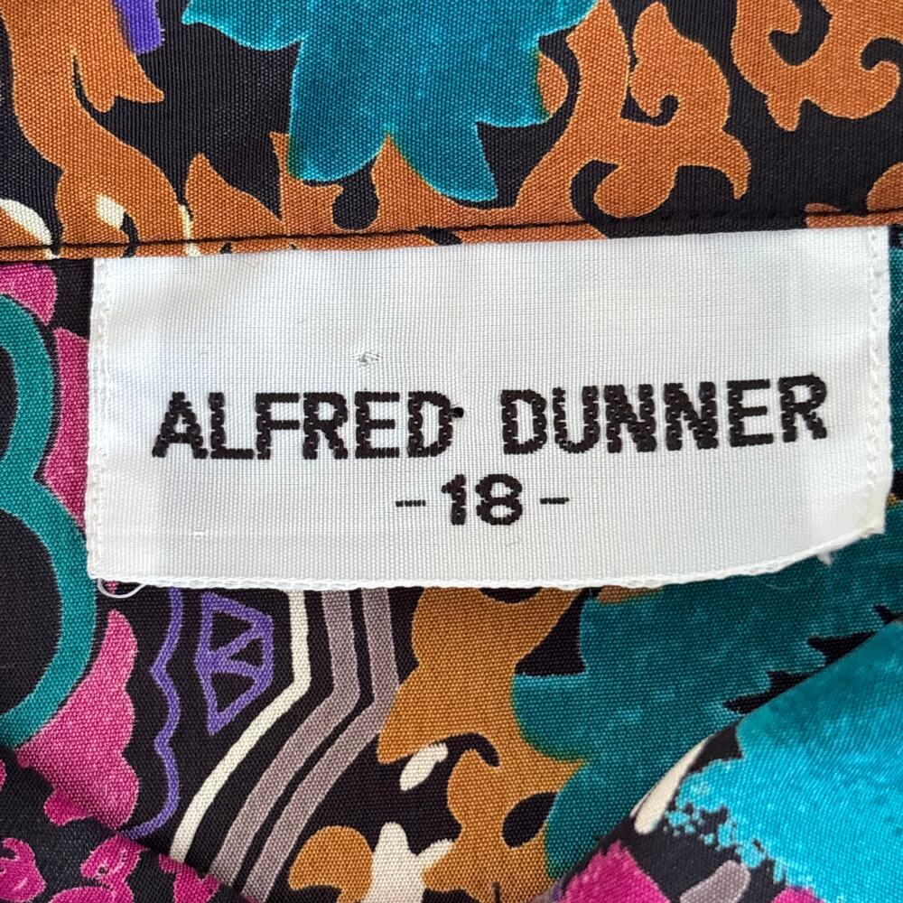 Alfred Dunner 18 Multicolor Abstract Blouse Button Up Artsy Maximalist Retro - Picture 6 of 10